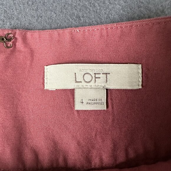 LOFT Skirt Womens 4 Mauve Pink A-Line Pockets Zip Casual Summer Lightweight - Picture 5 of 9